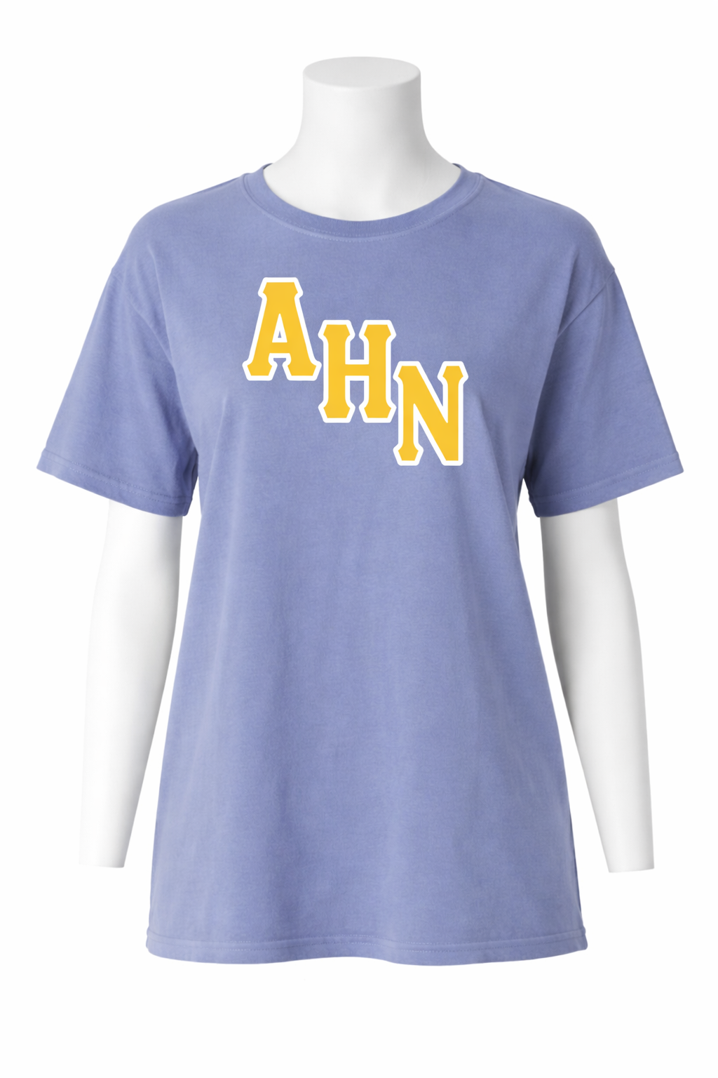 School Shirt - AHN Block Letters - Light Blue