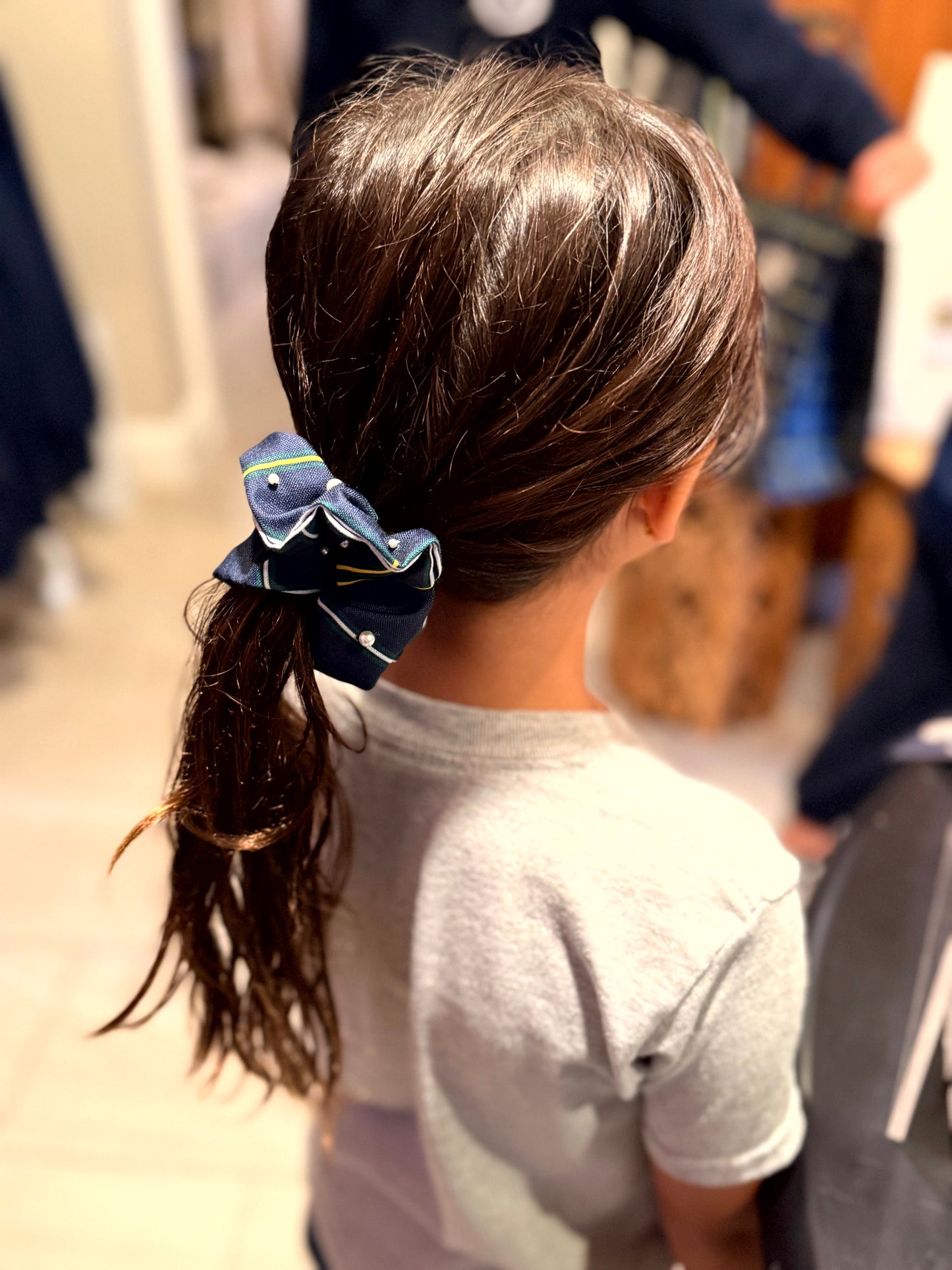 Plaid Pearl Scrunchie