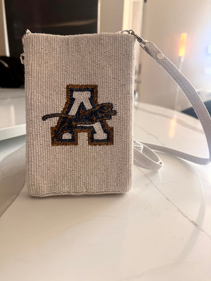 AHN White Mobile Phone Crossbody Bag