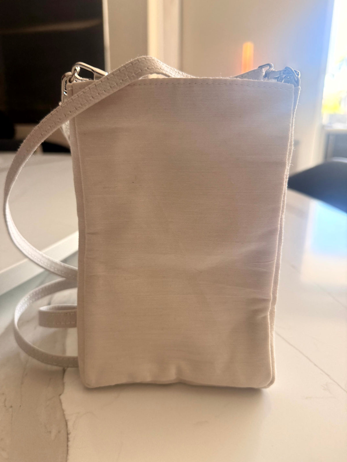 AHN White Mobile Phone Crossbody Bag