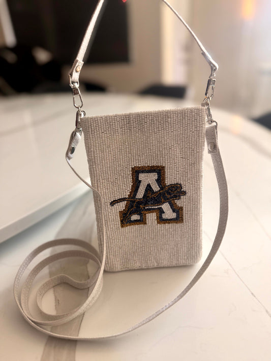 AHN White Mobile Phone Crossbody Bag