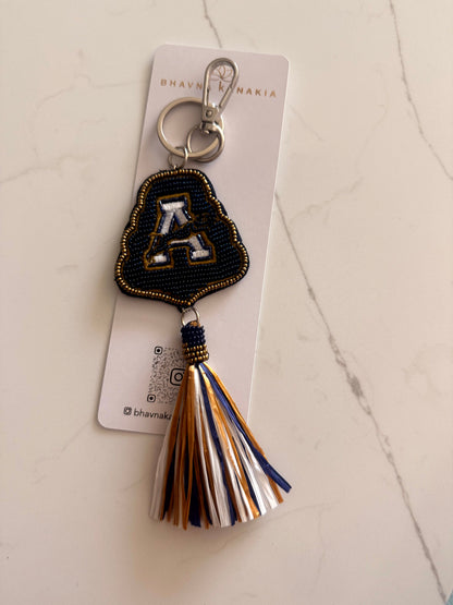 AHN Hand-Beaded Keychain & Tassel Charm