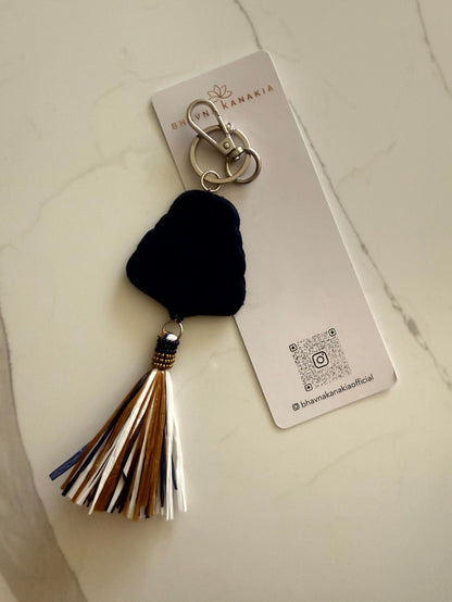 AHN Hand-Beaded Keychain & Tassel Charm
