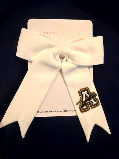 White Oversized Bow Hair Tie