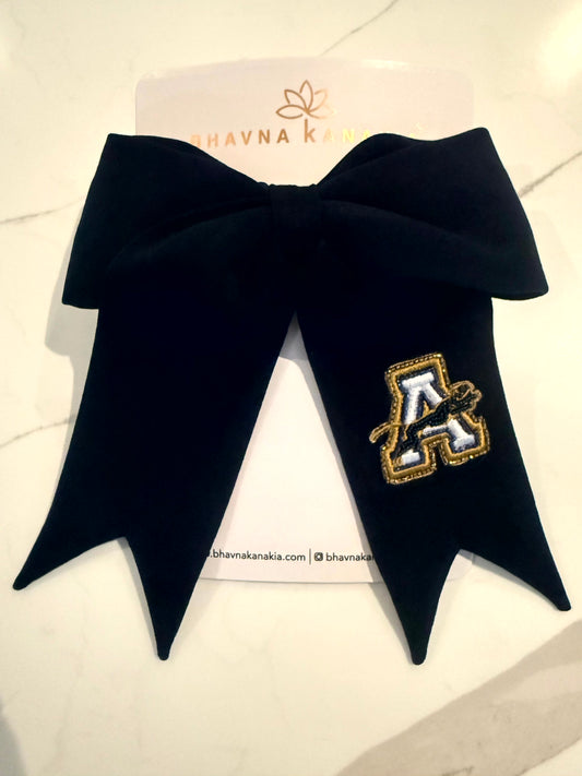 Navy Oversized Bow Hair Clip