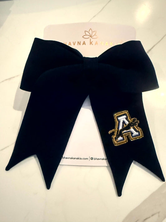 Navy Oversized Bow Hair Tie
