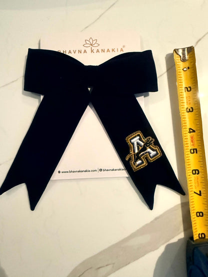 Navy Oversized Bow Hair Clip