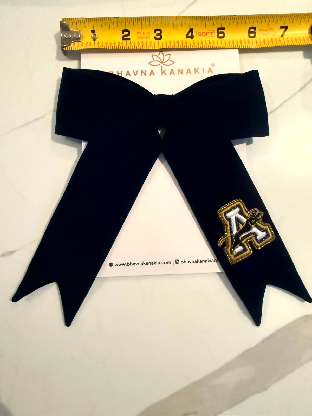Navy Oversized Bow Hair Clip