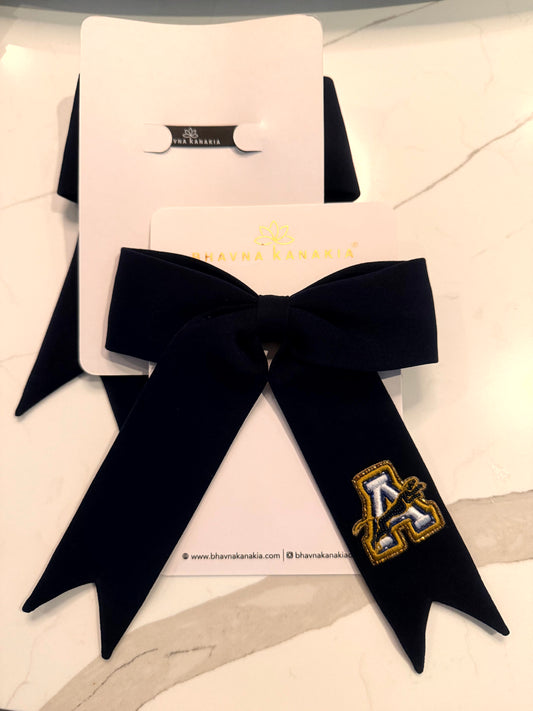 Navy Oversized Bow Hair Clip