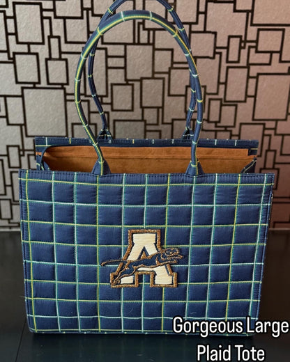 Large Plaid Tote