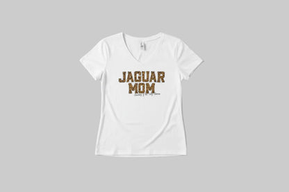 Mom Shirt - White - Jaguar Mom V Neck
