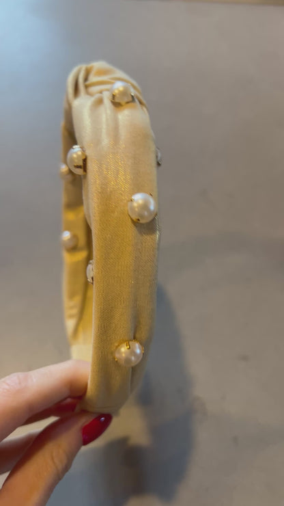 Headband - Gold with Pearls