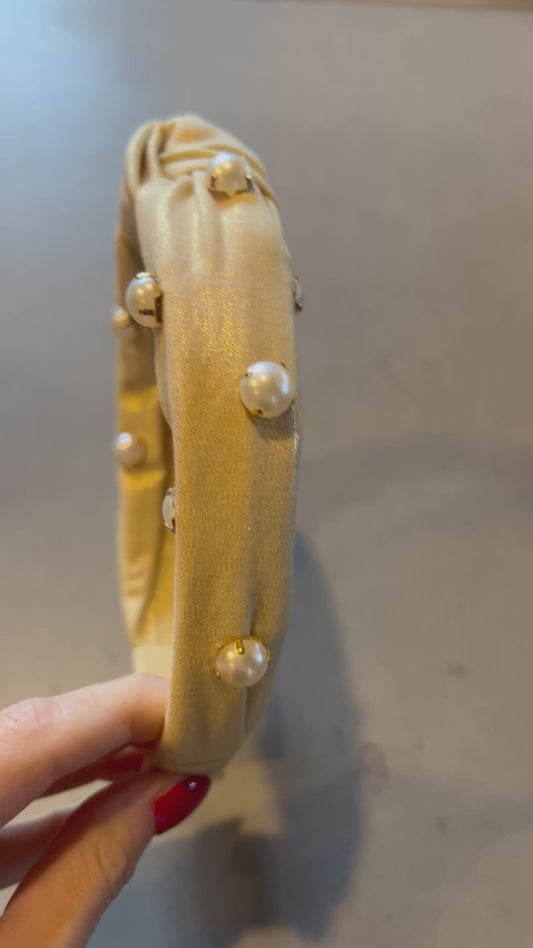 Headband - Gold with Pearls
