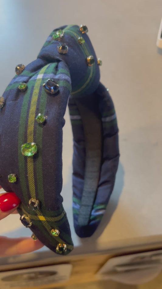 Headband – Plaid with Gems